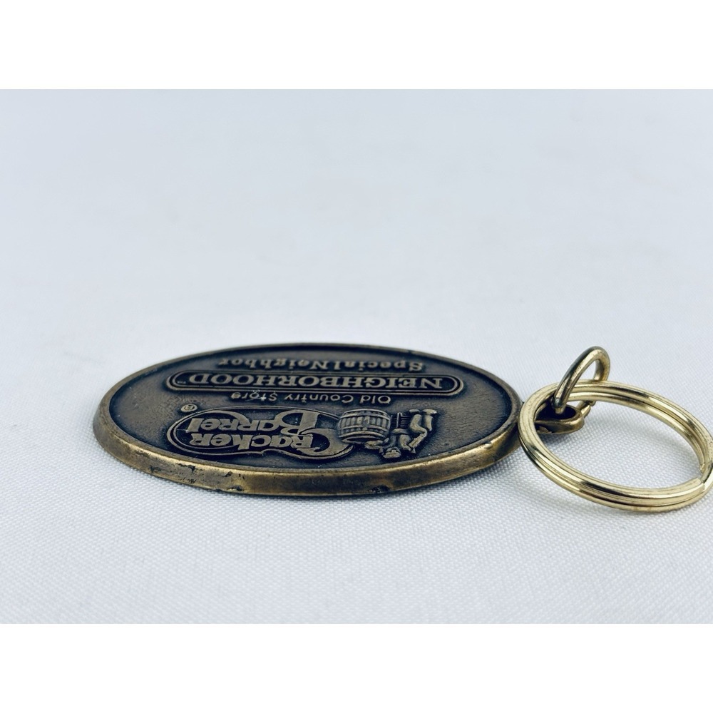 Cracker‎ Barrel Neighborhood Special Neighbor Metal Keychain Brass Country - Picture 5 of 7